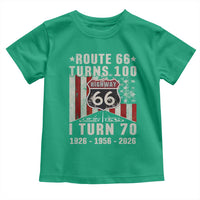 Route Highway 66 Turns 100 I Turn 70 Toddler T Shirt Vintage 1956 Born American Road Sign 70th Birthday Gift