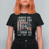 Route Highway 66 Turns 100 I Turn 65 T Shirt For Women Vintage 1961 Born American Road Sign 65th Birthday Gift