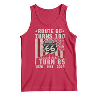 Route Highway 66 Turns 100 I Turn 65 Tank Top Vintage 1961 Born American Road Sign 65th Birthday Gift