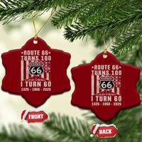 Route Highway 66 Turns 100 I Turn 60 Ceramic Ornament Vintage 1966 Born American Road Sign 60th Birthday Gift
