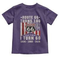 Route Highway 66 Turns 100 I Turn 60 Toddler T Shirt Vintage 1966 Born American Road Sign 60th Birthday Gift