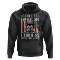 Route Highway 66 Turns 100 I Turn 55 Hoodie Vintage 1971 Born American Road Sign 55th Birthday Gift