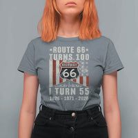 Route Highway 66 Turns 100 I Turn 55 T Shirt For Women Vintage 1971 Born American Road Sign 55th Birthday Gift