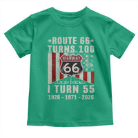 Route Highway 66 Turns 100 I Turn 55 Toddler T Shirt Vintage 1971 Born American Road Sign 55th Birthday Gift