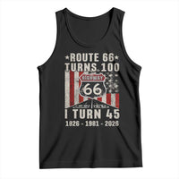 Route Highway 66 Turns 100 I Turn 45 Tank Top Vintage 1981 Born American Road Sign 45th Birthday Gift