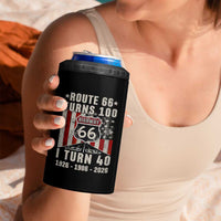 Route Highway 66 Turns 100 I Turn 40 4 in 1 Can Cooler Tumbler Vintage 1986 Born American Road Sign 40th Birthday Gift