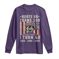 Route Highway 66 Turns 100 I Turn 40 Long Sleeve Shirt Vintage 1986 Born American Road Sign 40th Birthday Gift