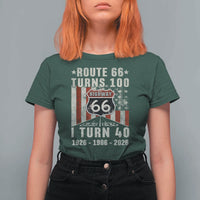 Route Highway 66 Turns 100 I Turn 40 T Shirt For Women Vintage 1986 Born American Road Sign 40th Birthday Gift