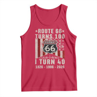 Route Highway 66 Turns 100 I Turn 40 Tank Top Vintage 1986 Born American Road Sign 40th Birthday Gift