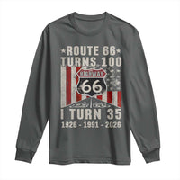Route Highway 66 Turns 100 I Turn 35 Long Sleeve Shirt Vintage 1991 Born American Road Sign 35th Birthday Gift