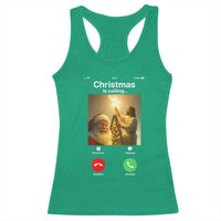 Funny Santa Jesus Video Call Racerback Tank Top - Wonder Print Shop