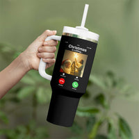 Funny Santa Jesus Video Call Tumbler With Handle - Wonder Print Shop