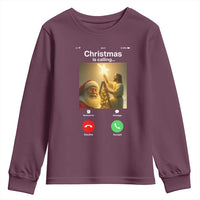 Funny Santa Jesus Video Call Youth Sweatshirt - Wonder Print Shop