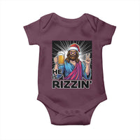 Jesus Christmas Baby Onesie Funny Drinking Beer Xmas Holiday - Wonder Print Shop