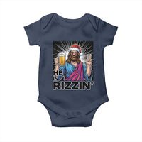 Jesus Christmas Baby Onesie Funny Drinking Beer Xmas Holiday - Wonder Print Shop