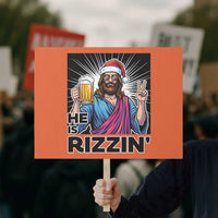 Jesus Christmas Protest Sign Funny Drinking Beer Xmas Holiday - Wonder Print Shop