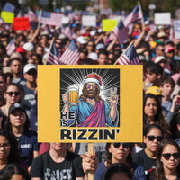 Jesus Christmas Protest Sign Funny Drinking Beer Xmas Holiday - Wonder Print Shop