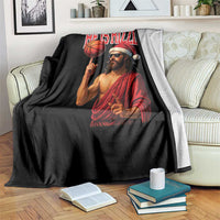 Jesus Basketball Christmas Throw Blanket He Is Rizzin - Wonder Print Shop