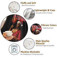 Jesus Basketball Christmas Throw Blanket He Is Rizzin - Wonder Print Shop