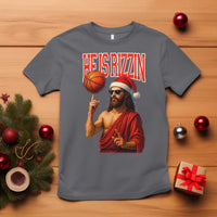 Jesus Basketball Christmas T Shirt He Is Rizzin - Wonder Print Shop