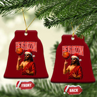 Jesus Basketball Xmas Ceramic Ornament He Is Rizzin - Wonder Print Shop