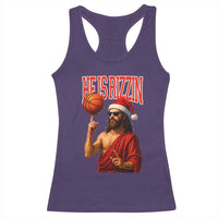Jesus Basketball Christmas Racerback Tank Top He Is Rizzin - Wonder Print Shop