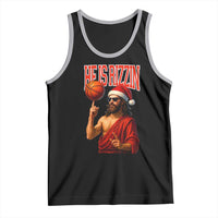 Jesus Basketball Christmas Tank Top He Is Rizzin - Wonder Print Shop