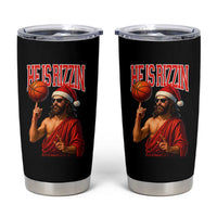 Jesus Basketball Christmas Tumbler Cup He Is Rizzin - Wonder Print Shop