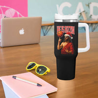 Jesus Basketball Christmas Tumbler With Handle He Is Rizzin - Wonder Print Shop