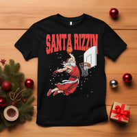Santa Basketball Christmas T Shirt He Is Rizzin - Wonder Print Shop