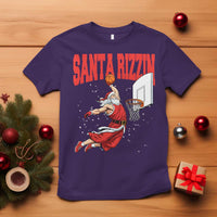 Santa Basketball Christmas T Shirt He Is Rizzin - Wonder Print Shop