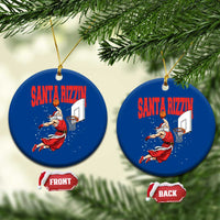 Santa Basketball Xmas Ceramic Ornament He Is Rizzin - Wonder Print Shop