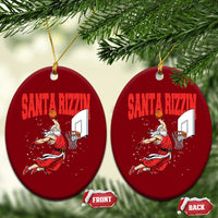 Santa Basketball Xmas Ceramic Ornament He Is Rizzin - Wonder Print Shop