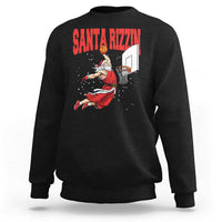 Santa Basketball Christmas Sweatshirt He Is Rizzin - Wonder Print Shop
