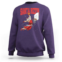 Santa Basketball Christmas Sweatshirt He Is Rizzin - Wonder Print Shop