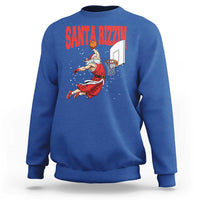 Santa Basketball Christmas Sweatshirt He Is Rizzin - Wonder Print Shop
