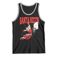 Santa Basketball Christmas Tank Top He Is Rizzin - Wonder Print Shop
