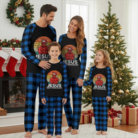 Funny Satan Christmas Plaid Pajama Set Jesus Has Your Back - Wonder Print Shop