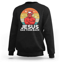 Funny Satan Christmas Sweatshirt Jesus Has Your Back - Wonder Print Shop