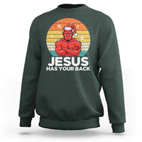 Funny Satan Christmas Sweatshirt Jesus Has Your Back - Wonder Print Shop