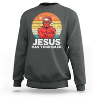 Funny Satan Christmas Sweatshirt Jesus Has Your Back - Wonder Print Shop