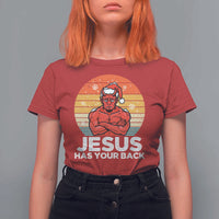 Funny Satan Christmas T Shirt For Women Jesus Has Your Back - Wonder Print Shop