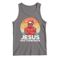 Funny Satan Christmas Tank Top Jesus Has Your Back - Wonder Print Shop