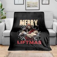 Jesus Gym Christmas Throw Blanket Merry Liftmas Xmas - Wonder Print Shop