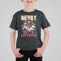 Jesus Gym Christmas T Shirt For Kid Merry Liftmas Xmas - Wonder Print Shop