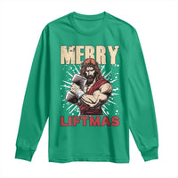 Jesus Gym Christmas Long Sleeve Shirt Merry Liftmas Xmas - Wonder Print Shop