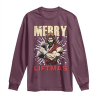 Jesus Gym Christmas Long Sleeve Shirt Merry Liftmas Xmas - Wonder Print Shop