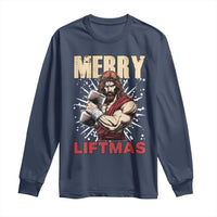 Jesus Gym Christmas Long Sleeve Shirt Merry Liftmas Xmas - Wonder Print Shop