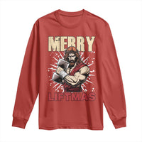 Jesus Gym Christmas Long Sleeve Shirt Merry Liftmas Xmas - Wonder Print Shop