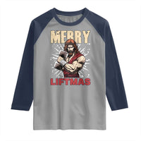 Jesus Gym Christmas Raglan Shirt Merry Liftmas Xmas - Wonder Print Shop